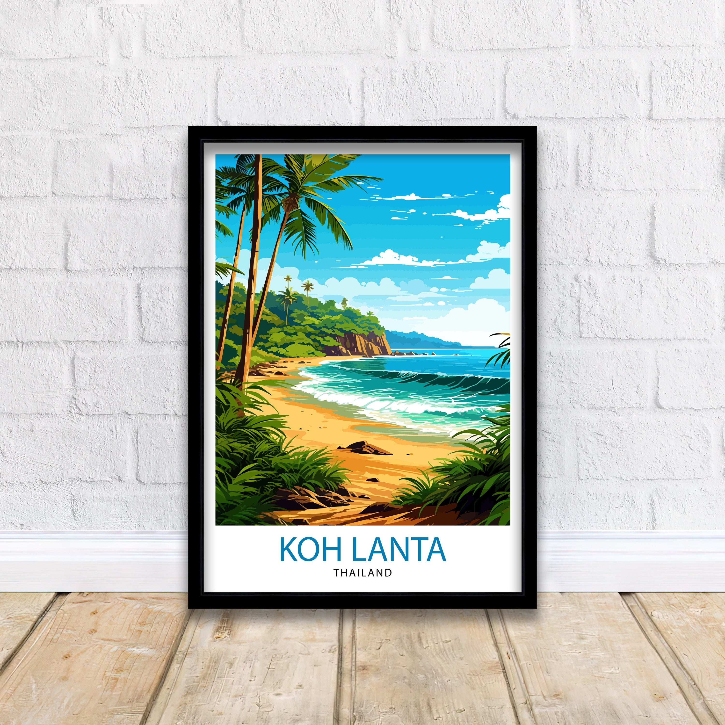 Koh Lanta Thailand Travel Print Beach Wall Decor Tropical Island Poster Thailand Travel Prints Koh Lanta Art Print Island Paradise