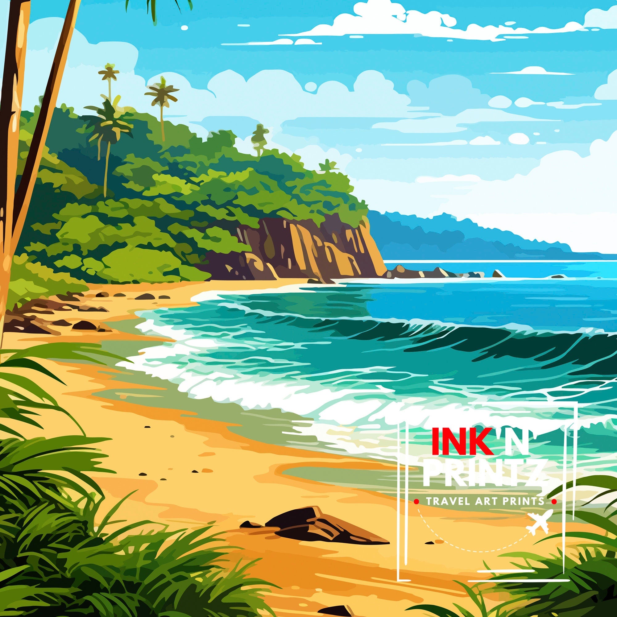 Koh Lanta Thailand Travel Print Beach Wall Decor Tropical Island Poster Thailand Travel Prints Koh Lanta Art Print Island Paradise