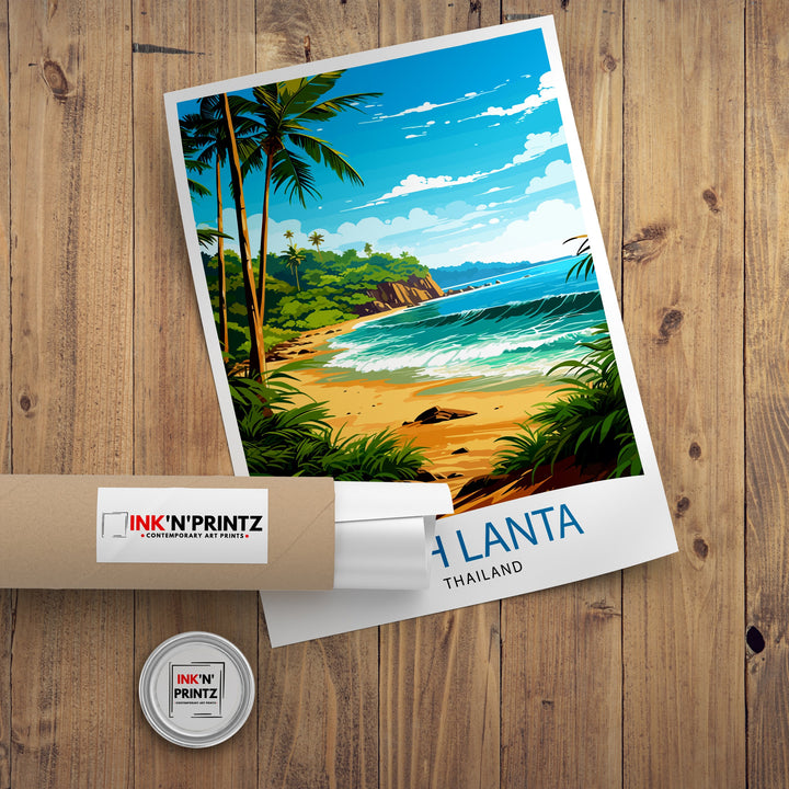 Koh Lanta Thailand Travel Poster Beach