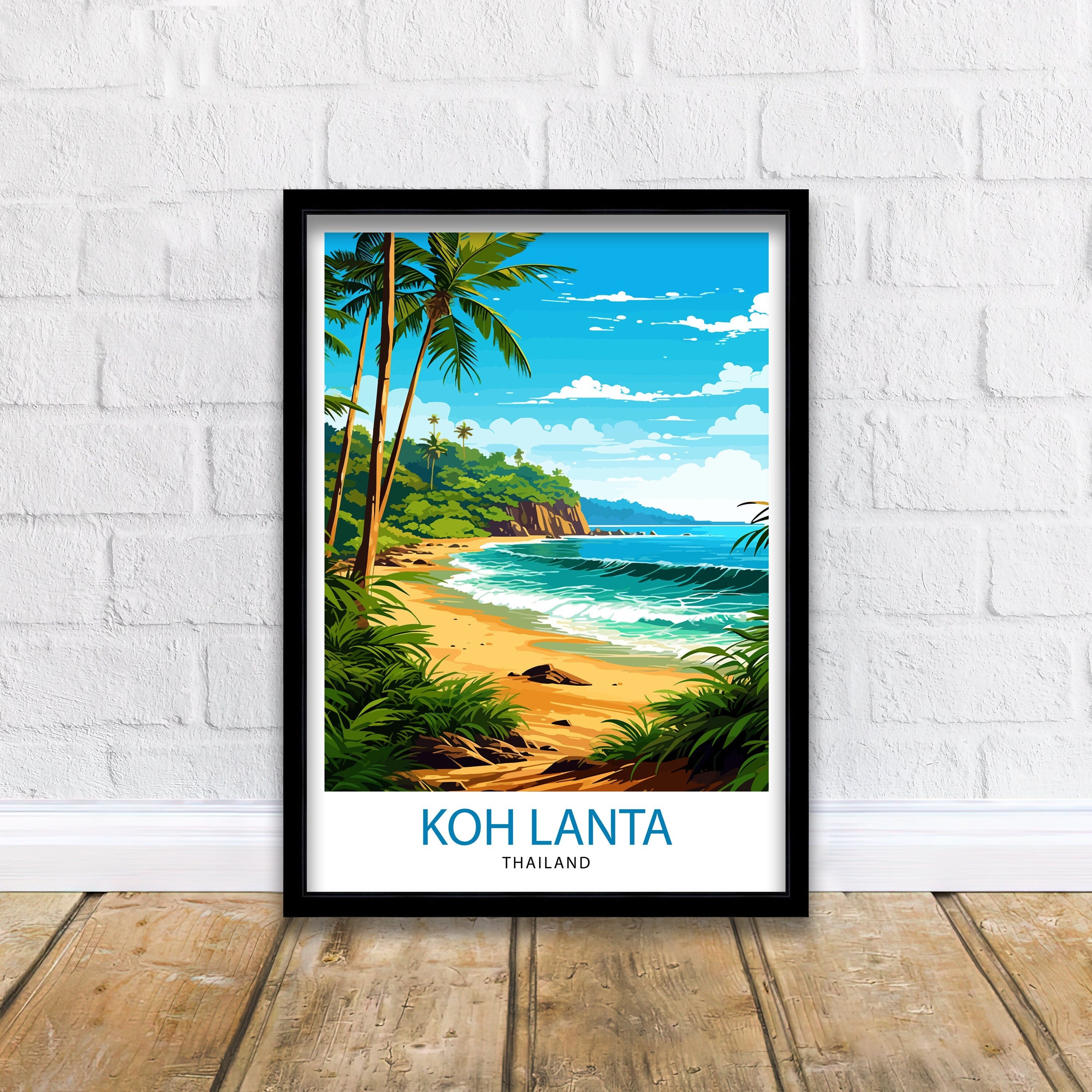 Koh Lanta Thailand Travel Print Beach Wall Decor Tropical Island Poster Thailand Travel Prints Koh Lanta Art Print Island Paradise