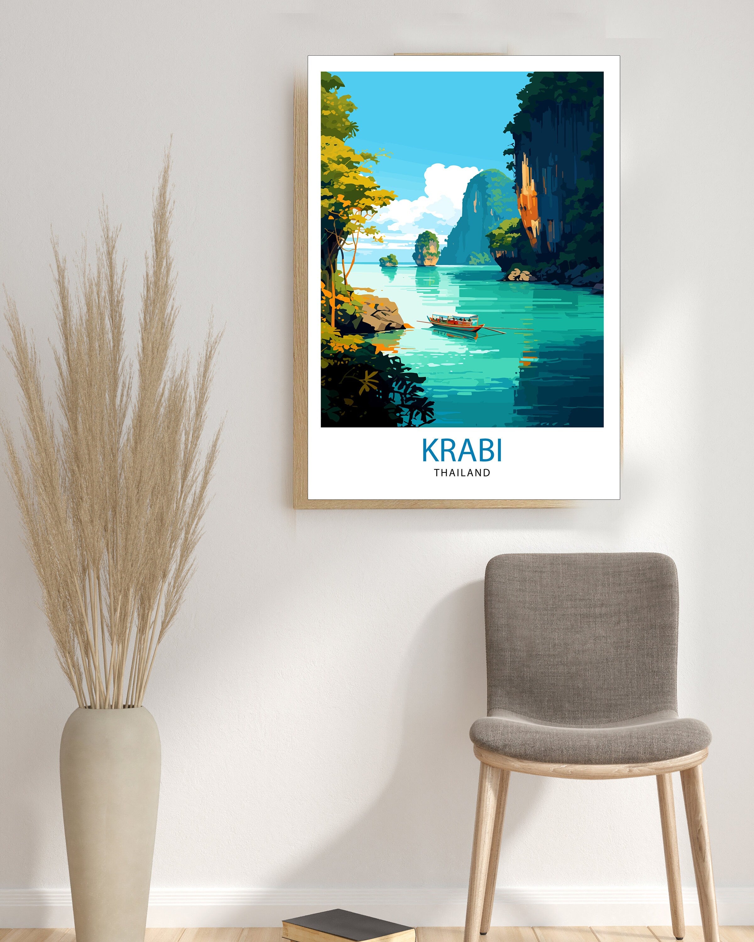 Krabi Thailand Travel Print Krabi Wall Decor Krabi Poster Thailand Travel Prints Krabi Art Print Krabi Illustration Krabi Wall Art Thailand