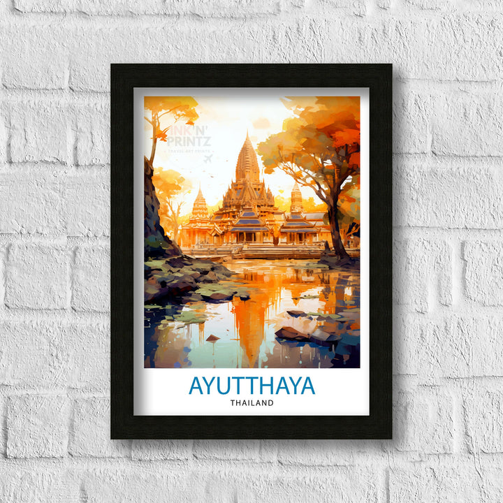 Ayutthaya Thailand Travel Print - Ayutthaya Wall Decor - Ayutthaya Poster - Thailand Travel Prints - Ayutthaya Art Print