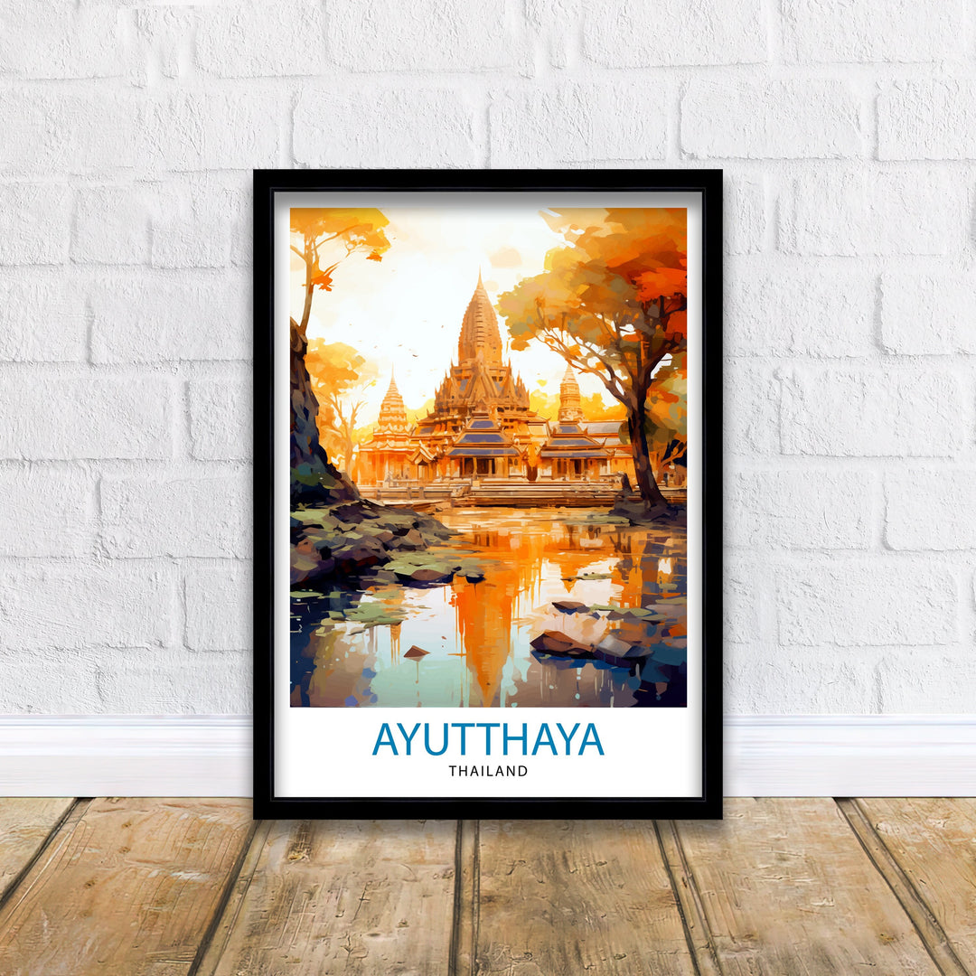Ayutthaya Thailand Travel Print - Ayutthaya Wall Decor - Ayutthaya Poster - Thailand Travel Prints - Ayutthaya Art Print