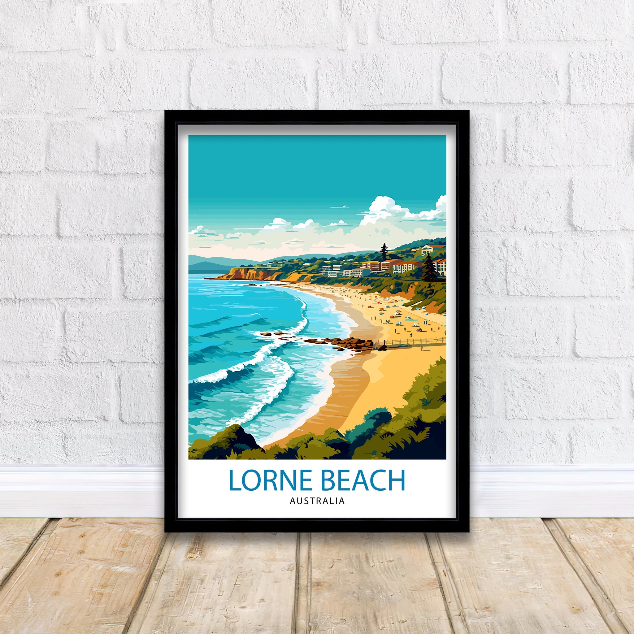 Lorne Beach Australia Travel Print Coastal Wall Decor Lorne Beach Poster Australian Beach Prints Lorne Art Print Beach