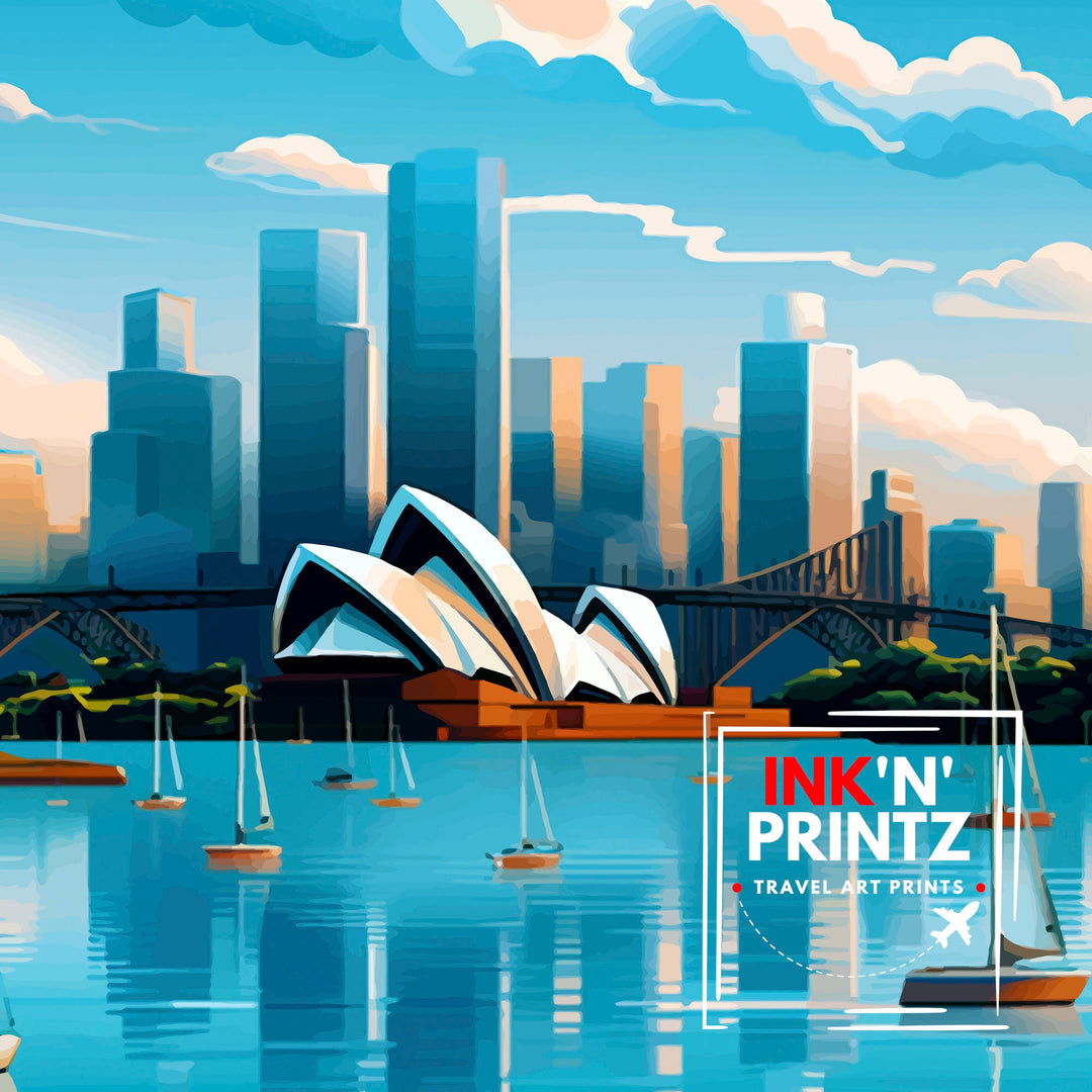 Sydney Australia Travel Poster Sydney