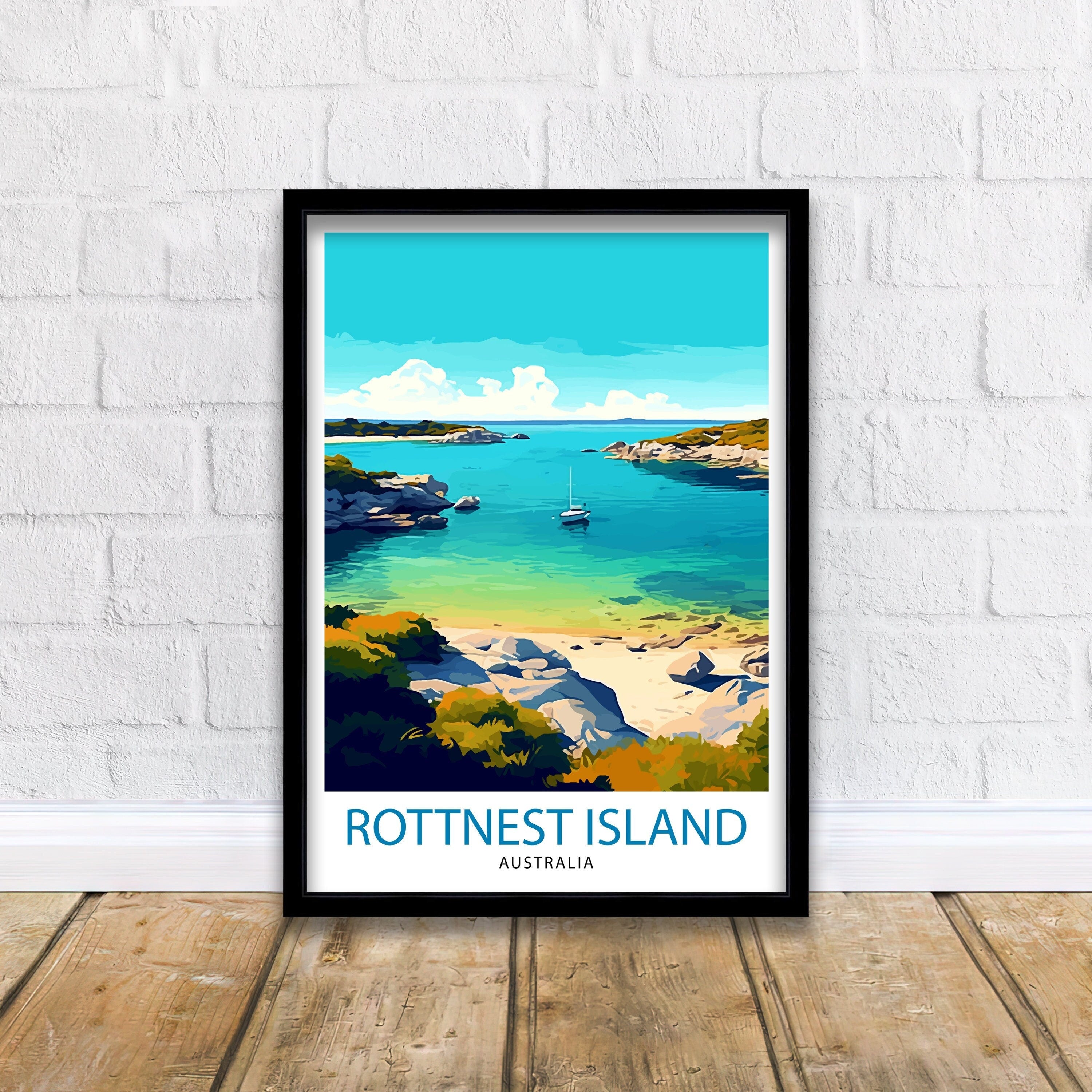 Rottnest Island Australia Travel Print Island Paradise Wall Decor Rottnest Island Poster Australian Travel Prints Coastal Art Print Rottnest