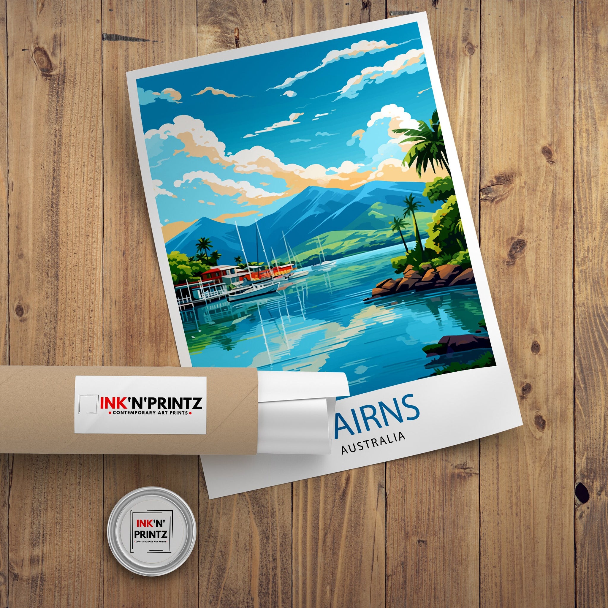 Cairns Australia Travel Poster, Tropical Wall Art