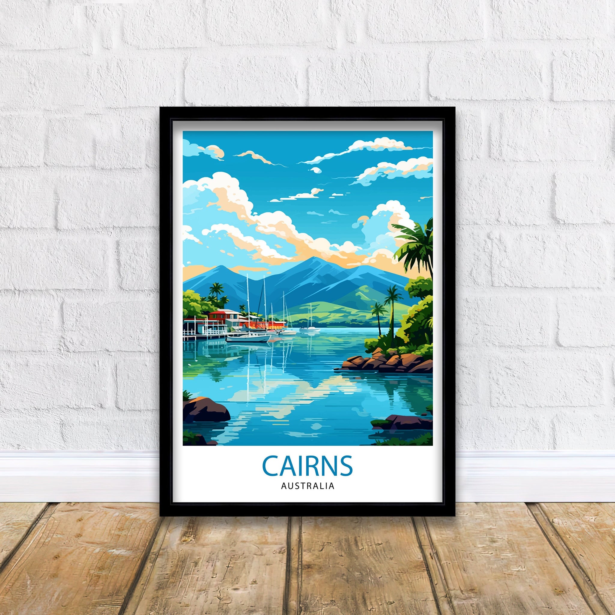 Cairns Australia Travel Poster, Tropical Wall Art