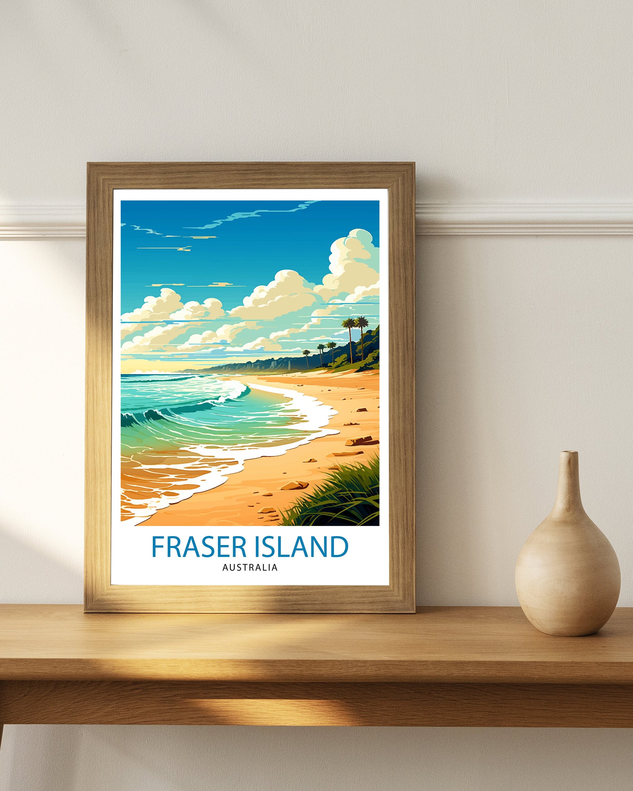 Fraser Island Australia Travel Print Beach Paradise Wall Decor Fraser Island Poster Australian Travel Prints Island Art Print Nature