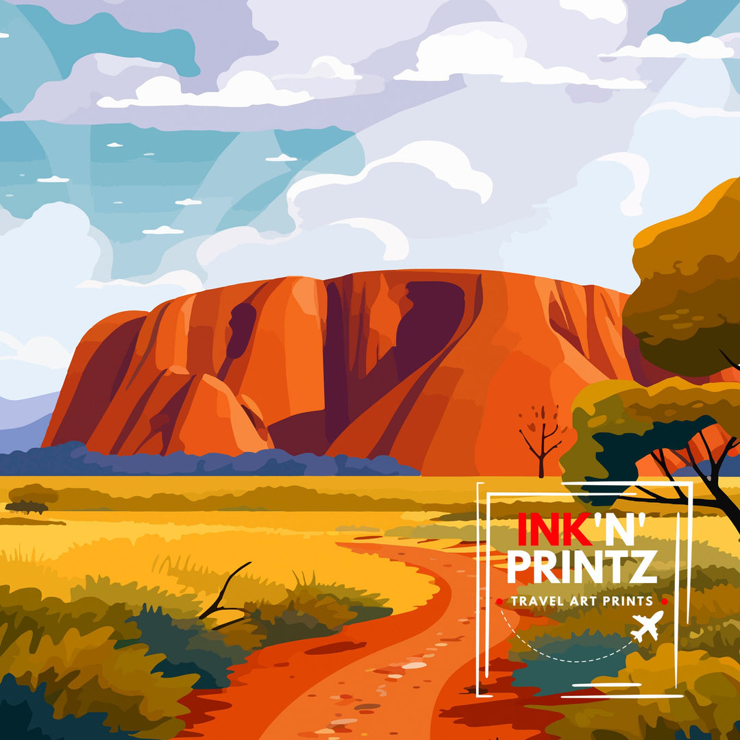 Uluru Kata Tjuta Australia Travel Poster Outback