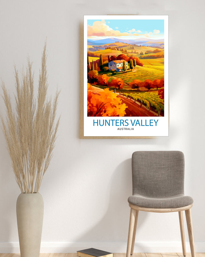 Hunter Valley Australia Travel Poster Hunter Valley