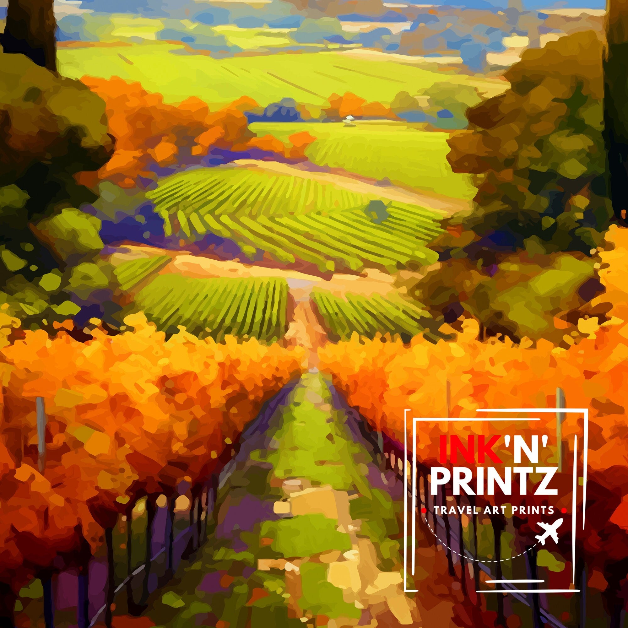 Hunter Valley Australia Print, Australian Wine Country Wall Art