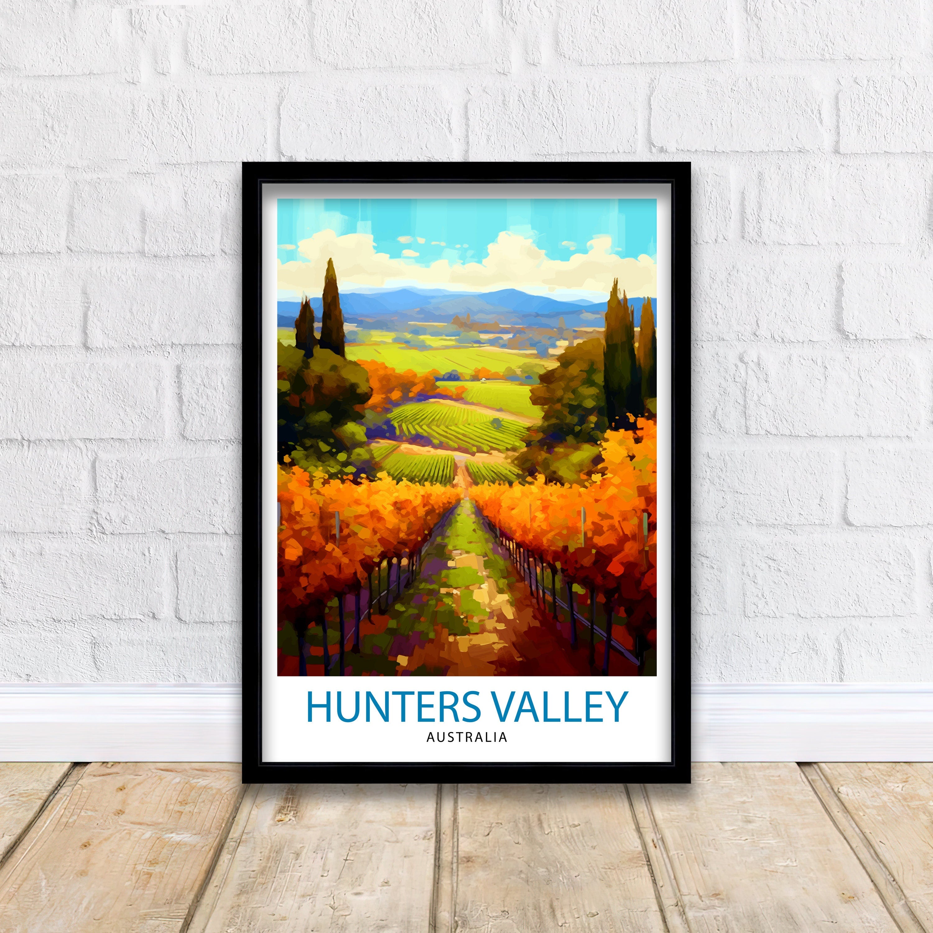 Hunter Valley Australia Print, Australian Wine Country Wall Art