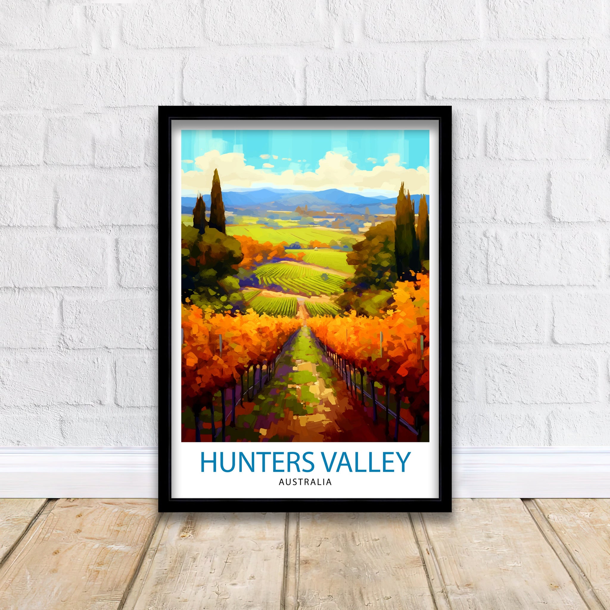 Hunter Valley Australia Print, Australian Wine Country Wall Art