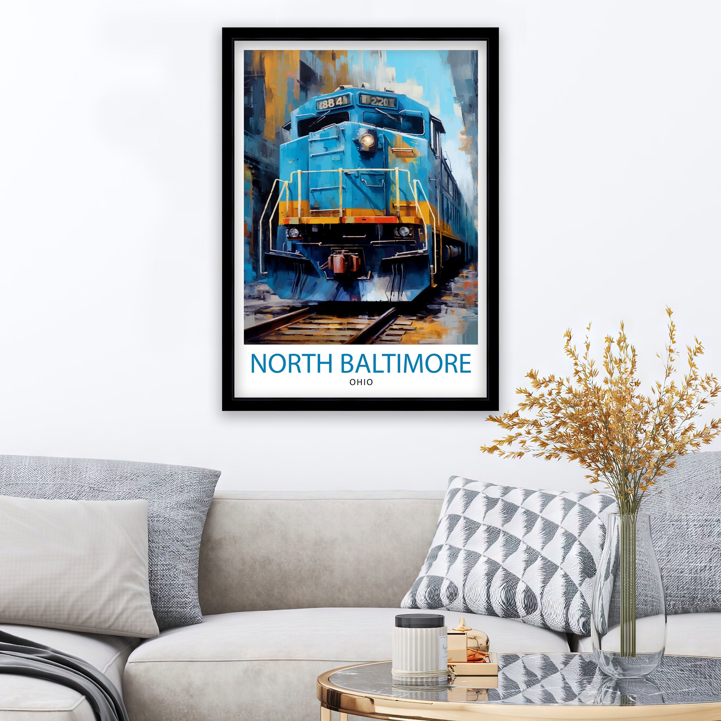 North Baltimore Freight Terminal Print| Industrial Wall Decor Railroad Yard Poster Urban Transportation Art Freight Terminal Illustration