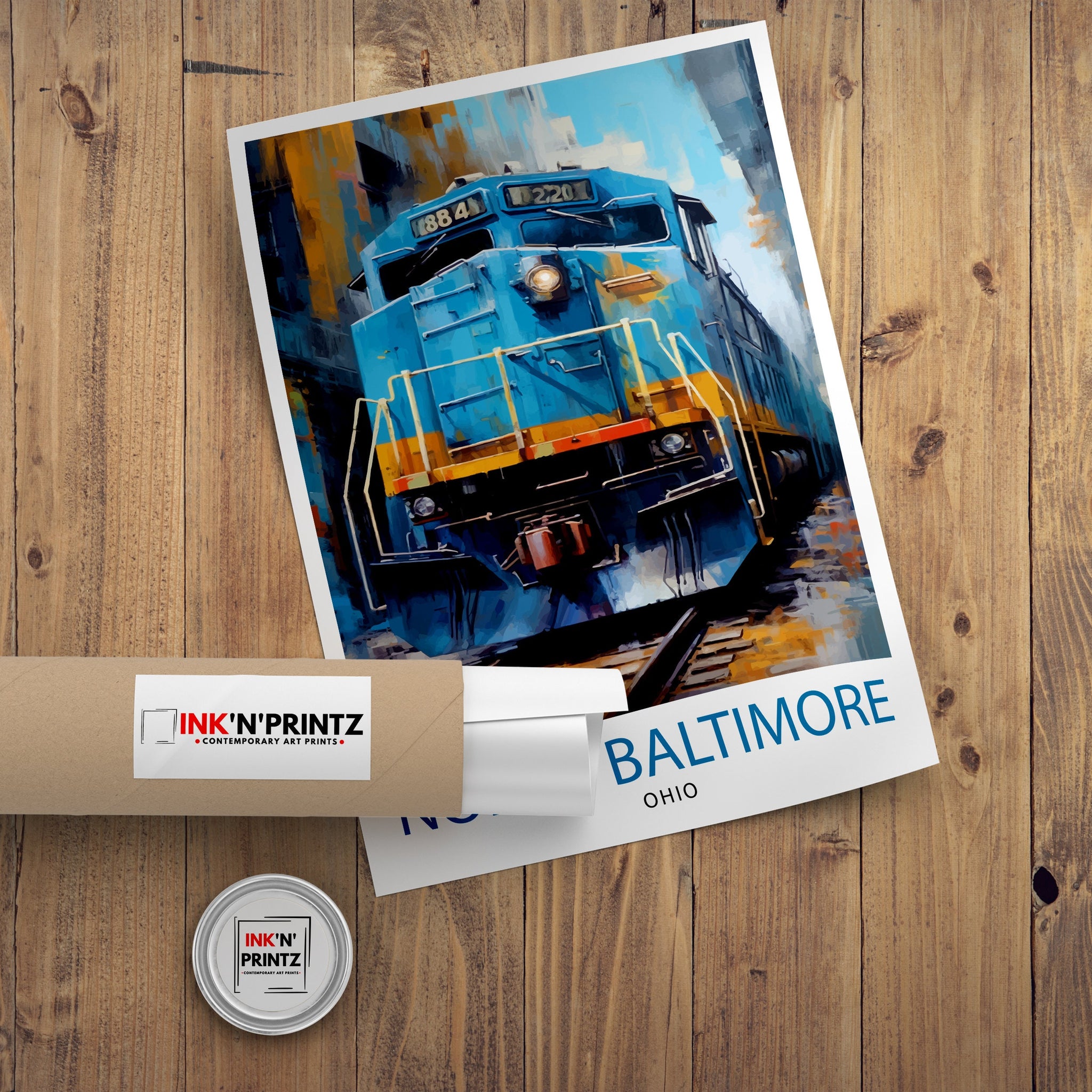 North Baltimore Freight Terminal Print| Industrial Wall Decor Railroad Yard Poster Urban Transportation Art Freight Terminal Illustration