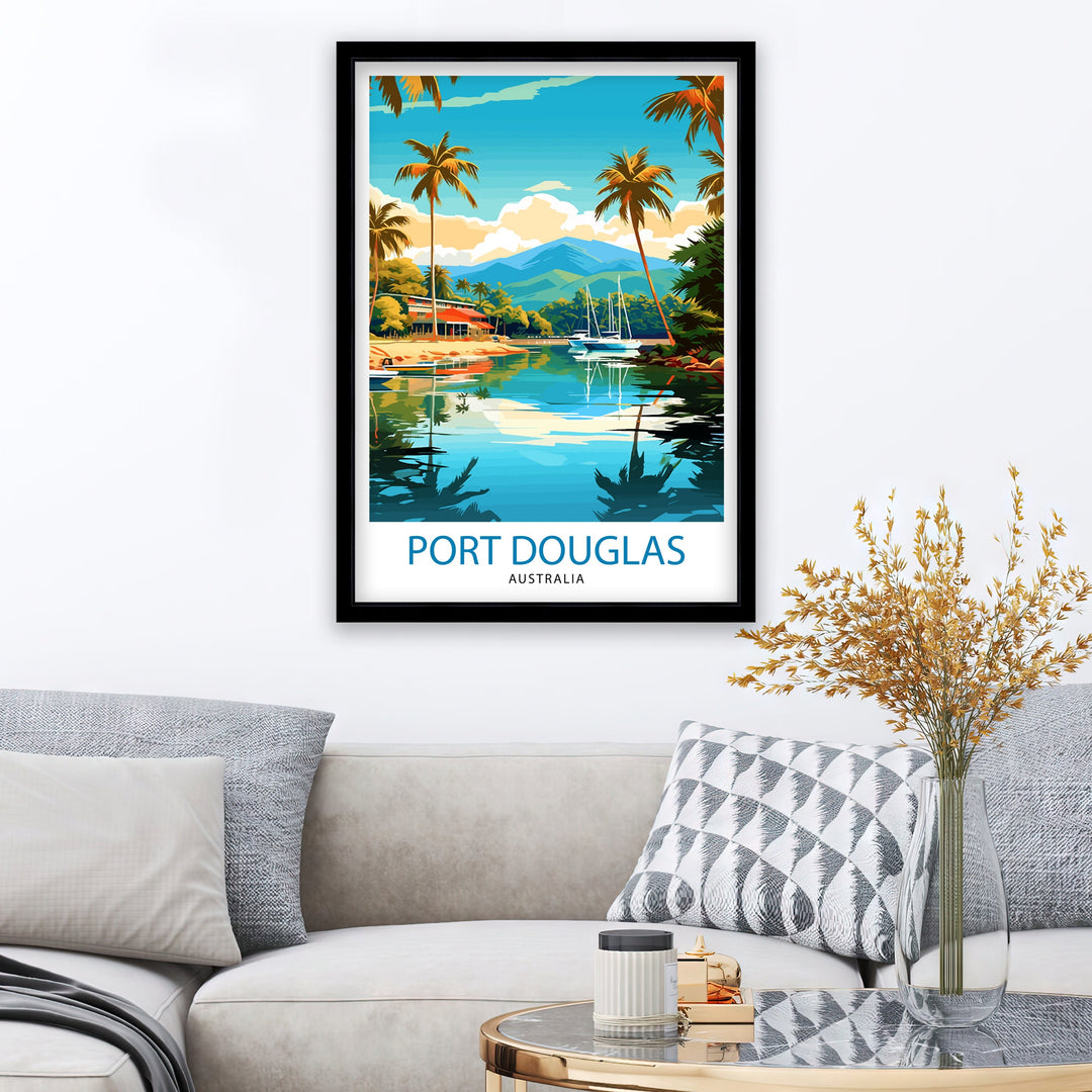Port Douglas Australia Travel Print Port Douglas Wall Decor Tropical Paradise Poster Port Douglas Travel Prints Australian Coastal Art