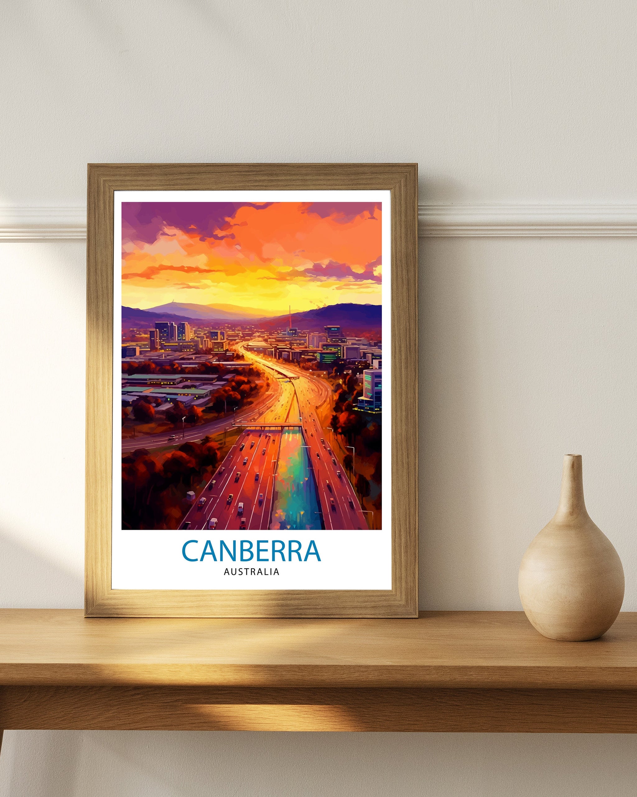 Canberra Australia Travel Print Canberra Wall Decor Australian Capital City Poster Canberra Travel Prints Cityscape Art Print Canberra