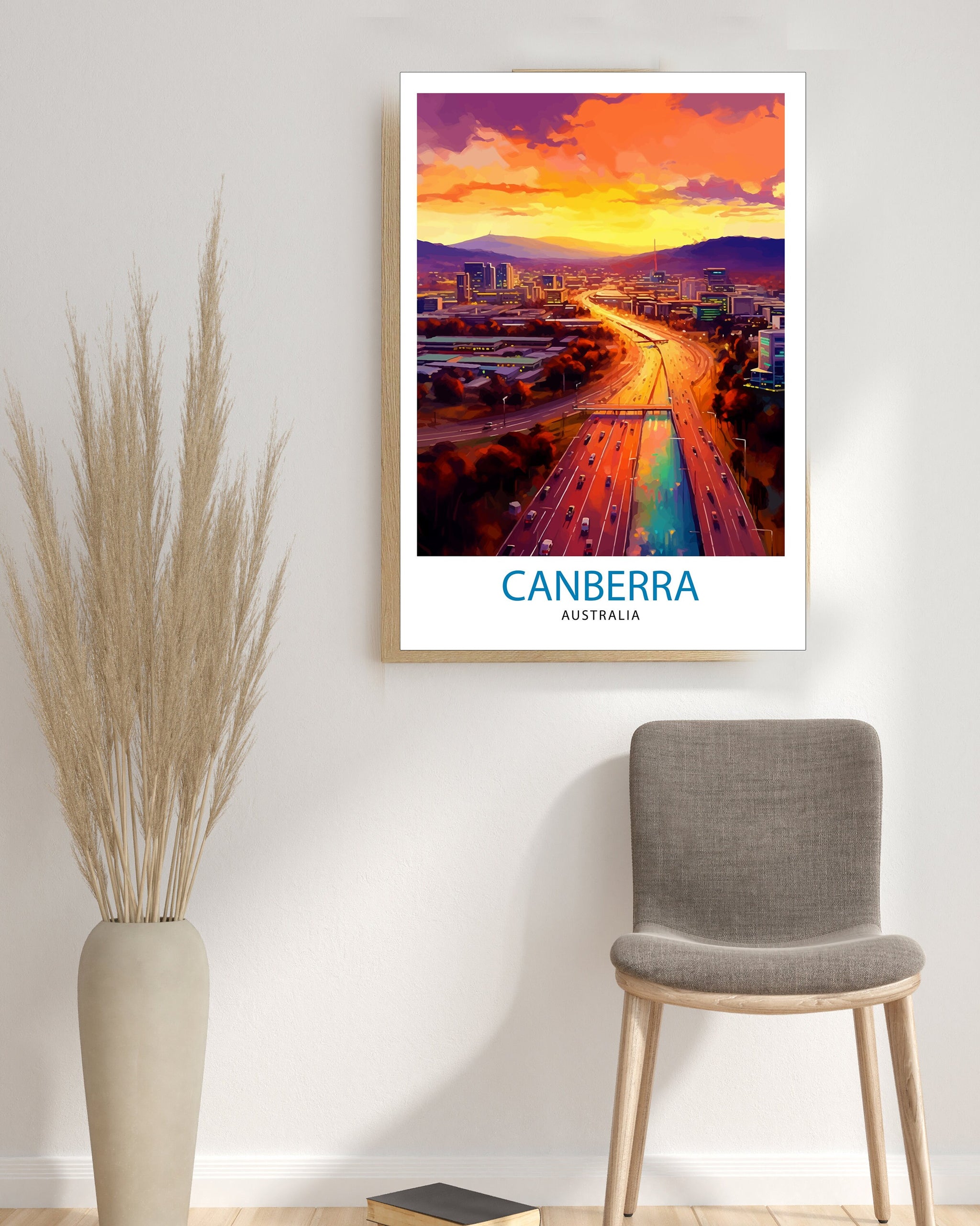 Canberra Australia Travel Print Canberra Wall Decor Australian Capital City Poster Canberra Travel Prints Cityscape Art Print Canberra