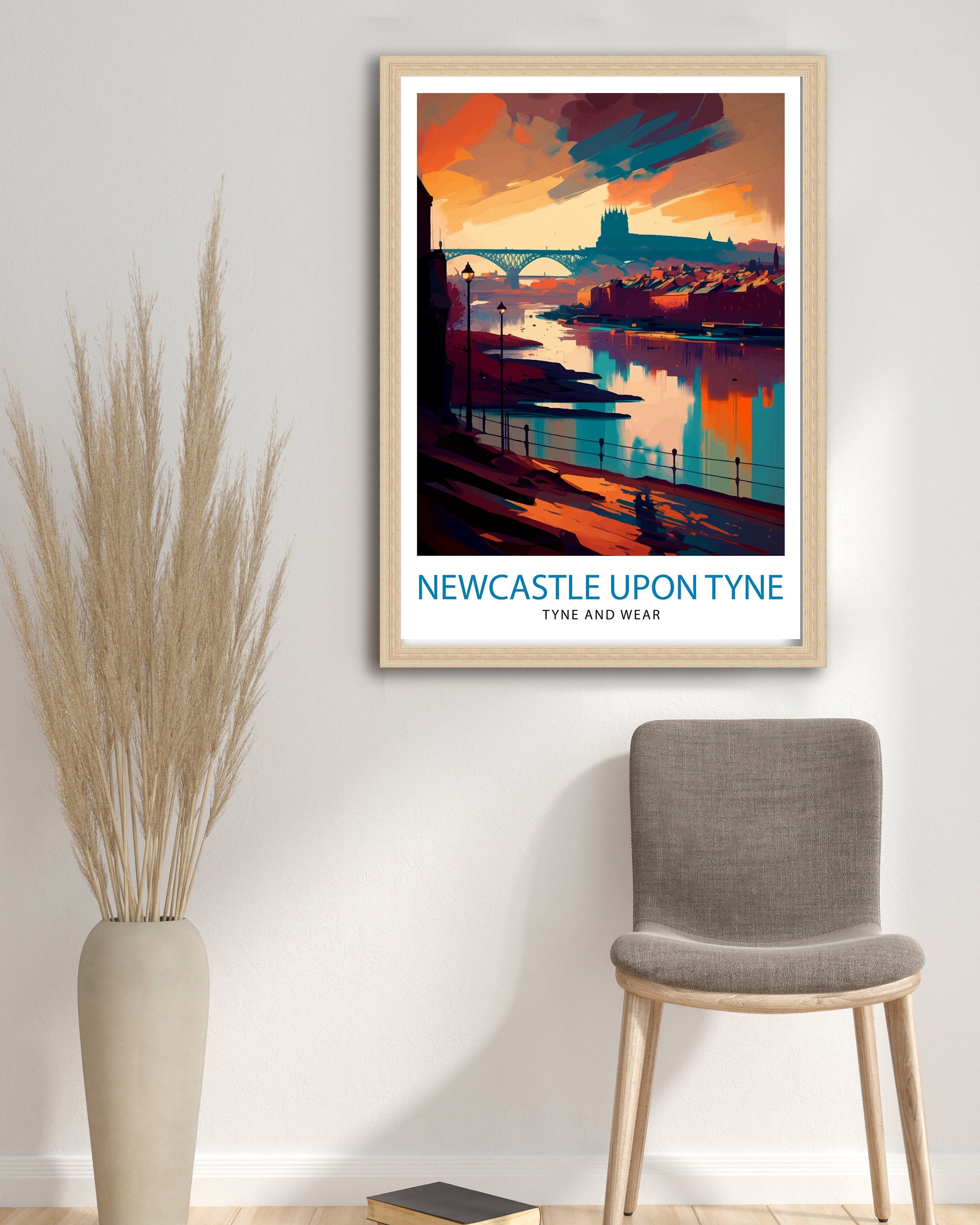 Newcastle upon Tyne Travel Print Newcastle Wall Decor Newcastle Poster England Travel Prints Newcastle Art Print Newcastle Illustration