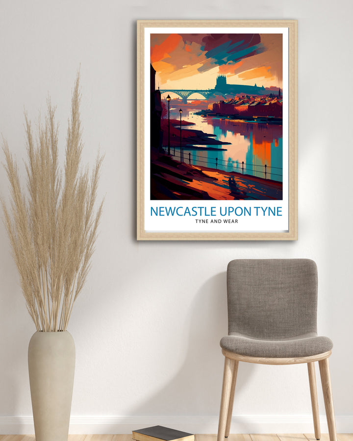 Newcastle upon Tyne Travel Poster Newcastle