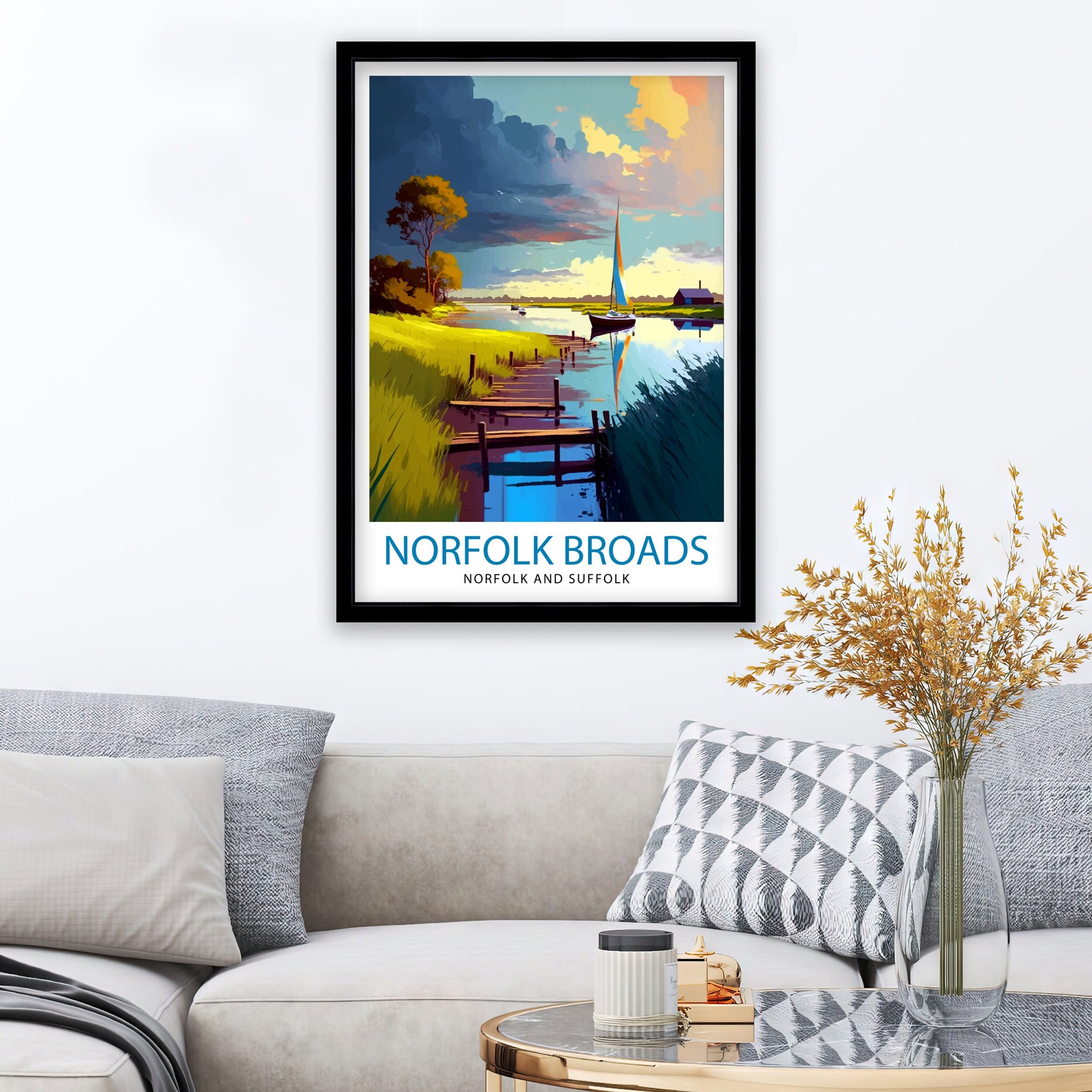 Norfolk Broads Travel Print Norfolk Broads Wall Decor Norfolk Broads Poster England Travel Prints Norfolk Broads Art Print Norfolk Broads