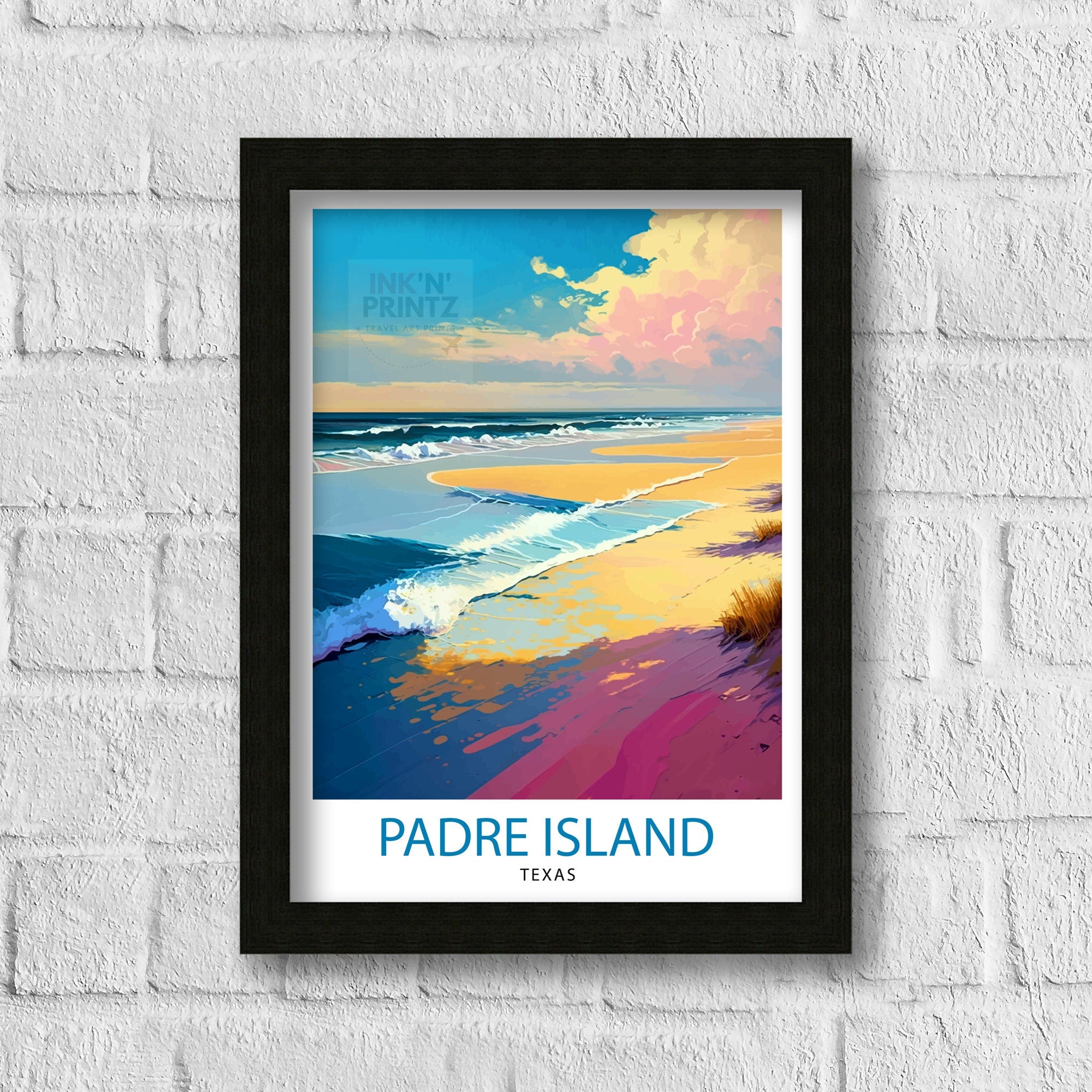 Padre Island Travel Print| South Padre Island Wall Decor South Padre Island Poster Texas Travel Prints South Padre Island Art Print