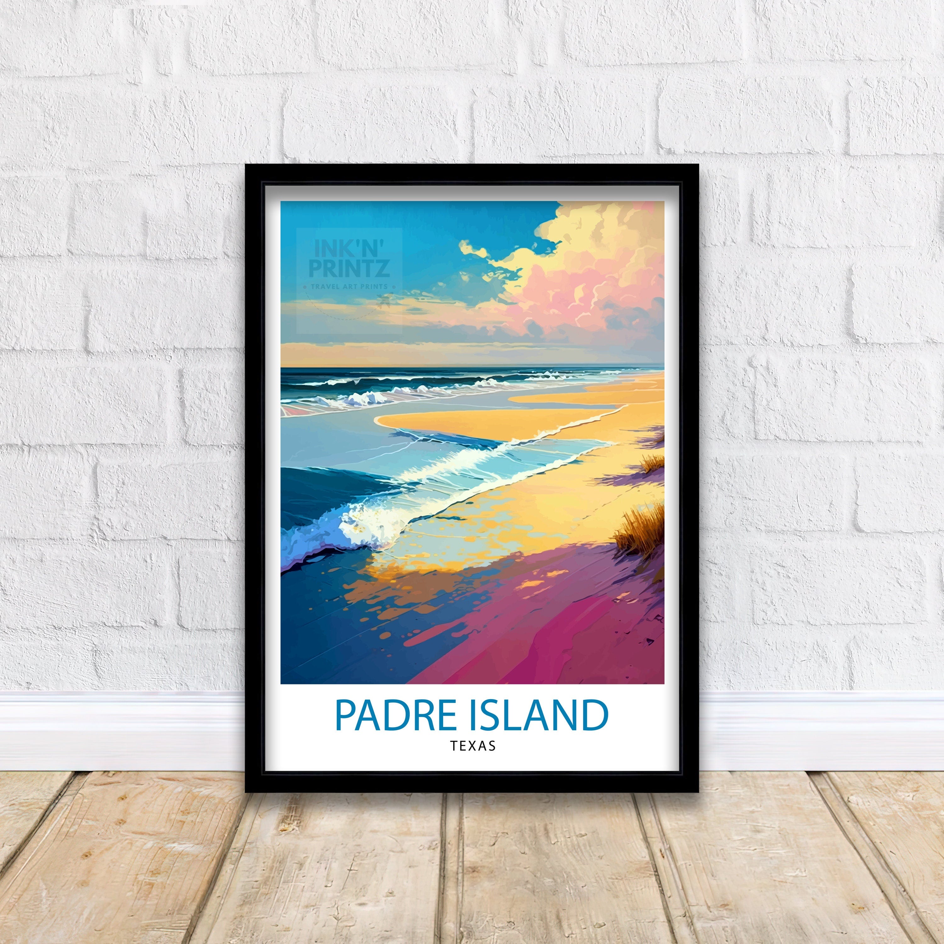 Padre Island Travel Print| South Padre Island Wall Decor South Padre Island Poster Texas Travel Prints South Padre Island Art Print