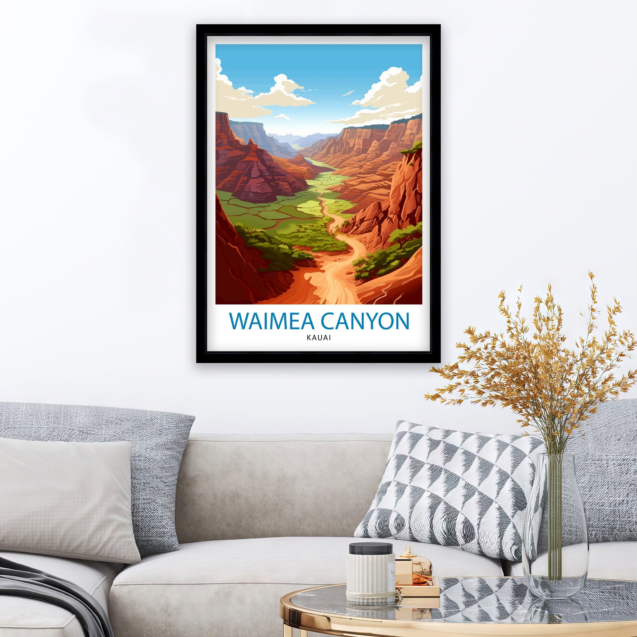 Waimea Canyon Kauai Travel Print| Waimea Canyon Wall Decor Kauai Travel Poster Hawaii Travel Prints Waimea Canyon Art Print Kauai