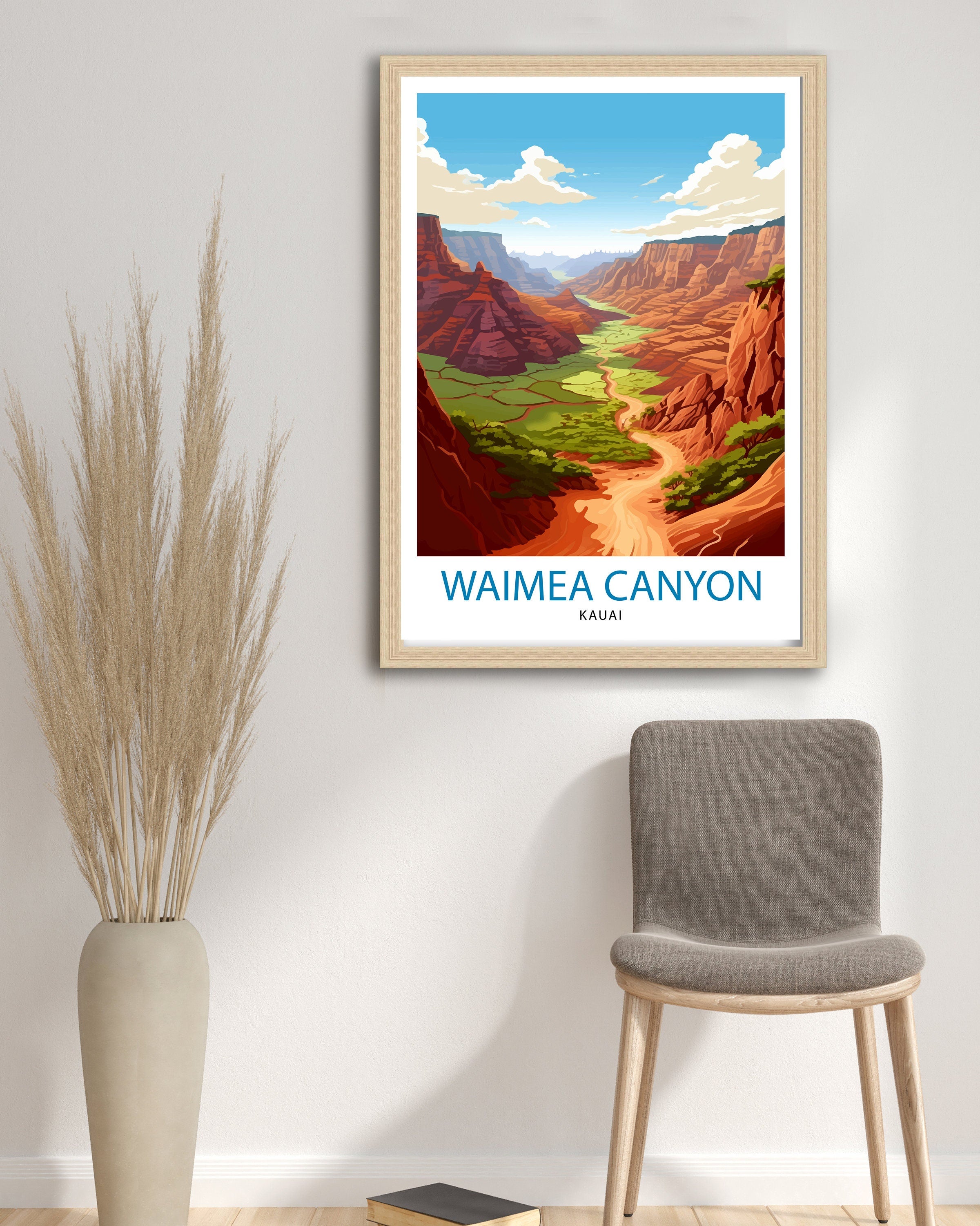 Waimea Canyon Kauai Travel Print| Waimea Canyon Wall Decor Kauai Travel Poster Hawaii Travel Prints Waimea Canyon Art Print Kauai
