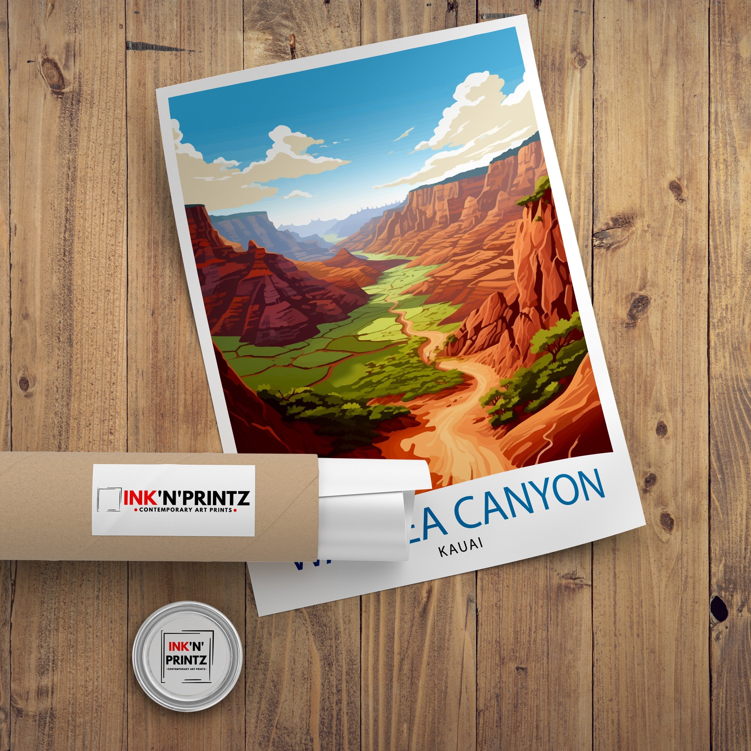 Waimea Canyon Kauai Travel Print| Waimea Canyon Wall Decor Kauai Travel Poster Hawaii Travel Prints Waimea Canyon Art Print Kauai