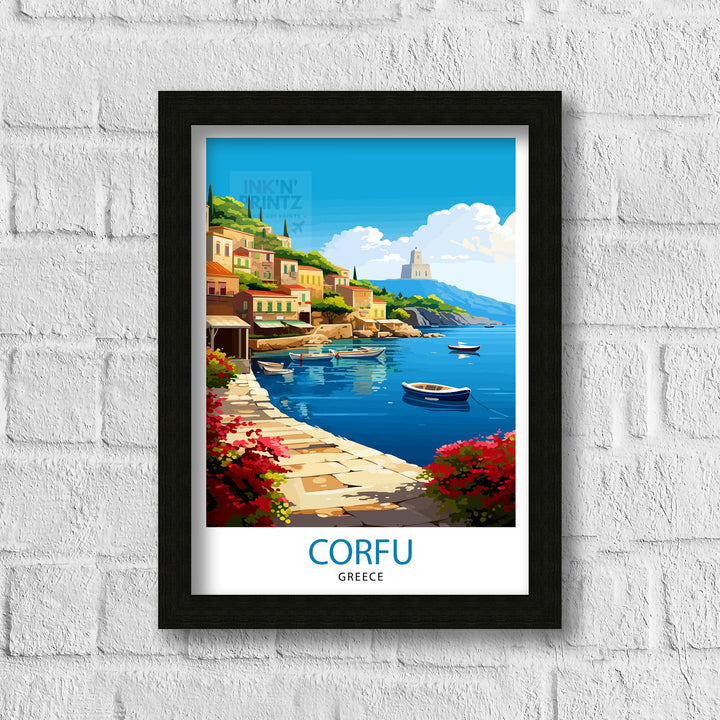 Corfu Greece Travel Poster Corfu