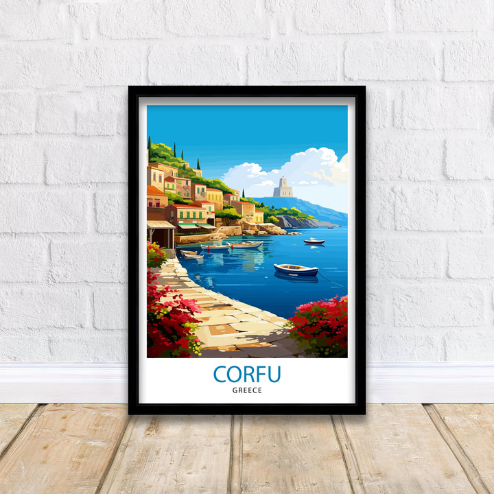 Corfu Greece Travel Poster Corfu