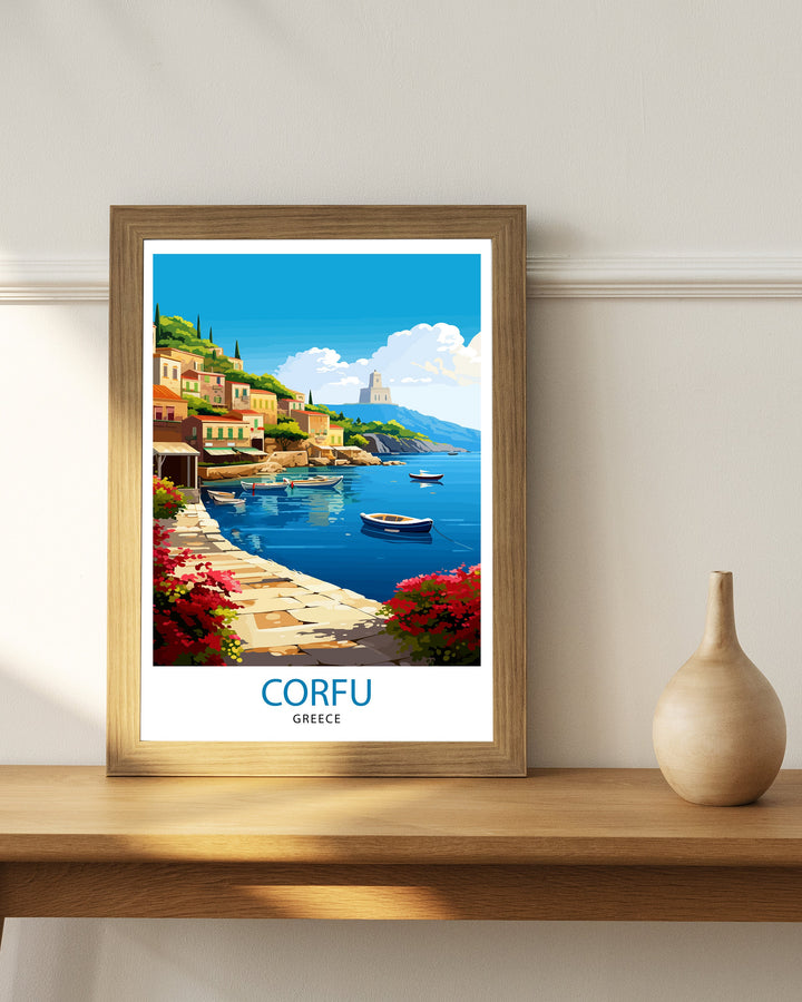 Corfu Greece Travel Poster Corfu