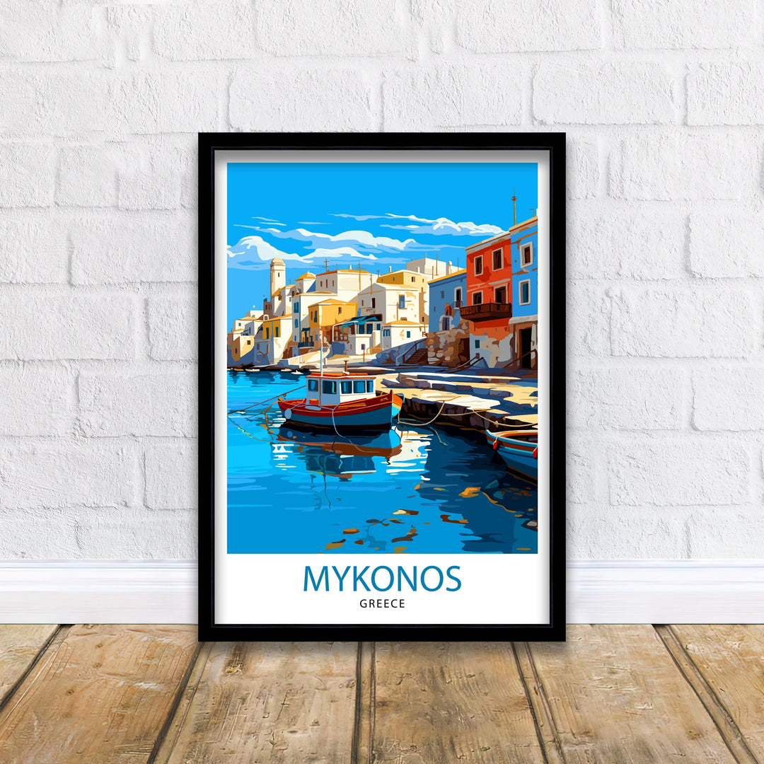 Mykonos Greece Travel Poster Mykonos