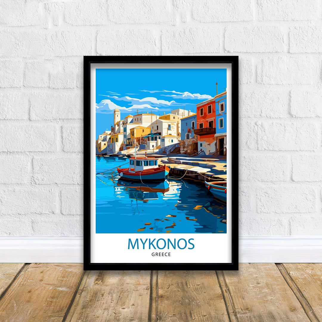 Mykonos Greece Travel Poster Mykonos