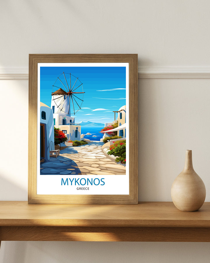 Mykonos Greece Travel Poster Mykonos