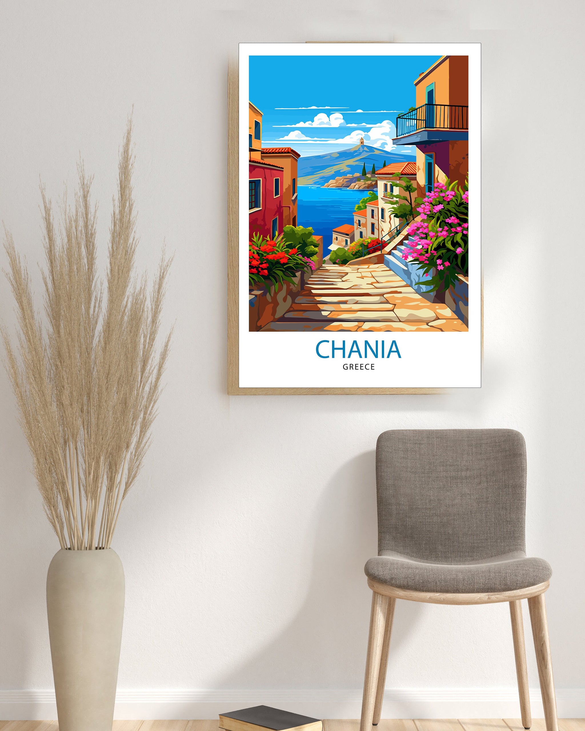 Chania Greece Travel Print Chania Wall Decor Chania Poster Greece Travel Prints Chania Art Print Chania Illustration Chania Wall Art