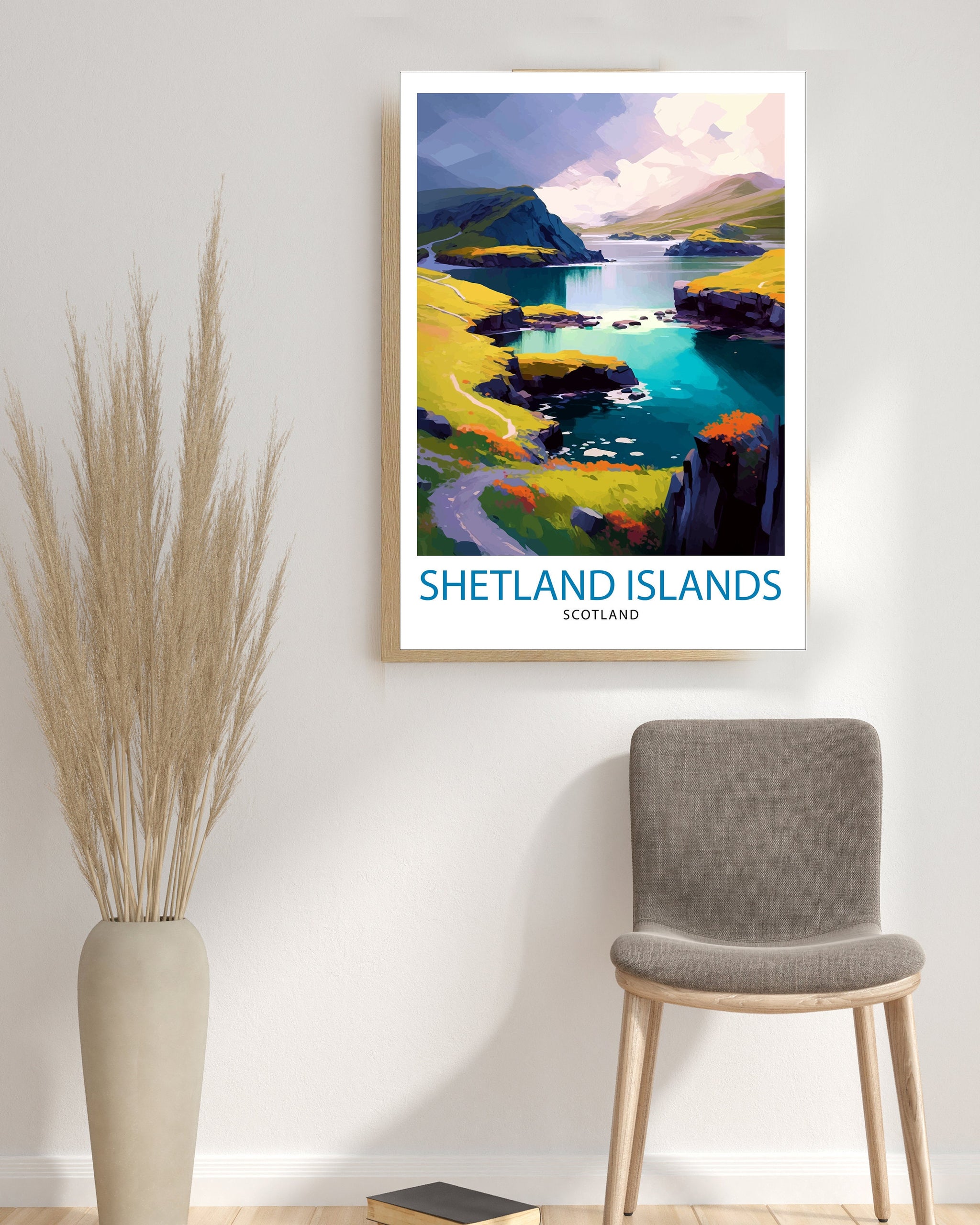 Shetland Islands Travel Print Shetland Wall Decor Shetland Poster Scotland Travel Prints Shetland Art Print Shetland Illustration Shetland