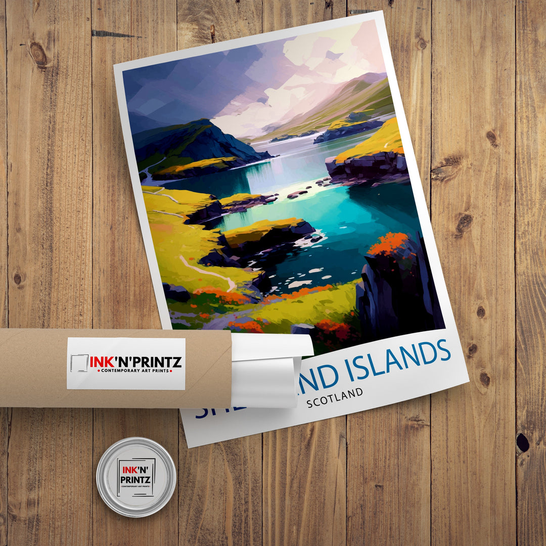 Shetland Islands Travel Poster Shetland