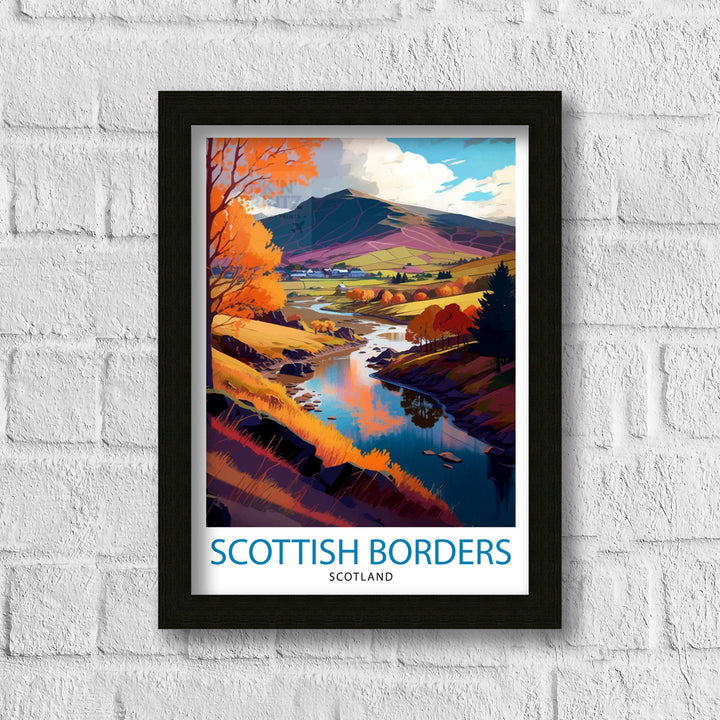 Scottish Borders Travel Poster Scottish Borders