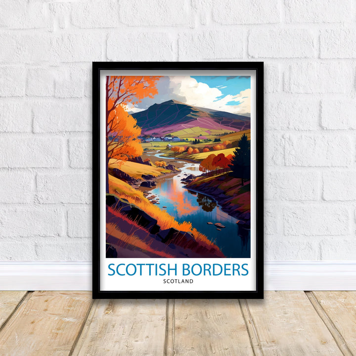 Scottish Borders Travel Poster Scottish Borders