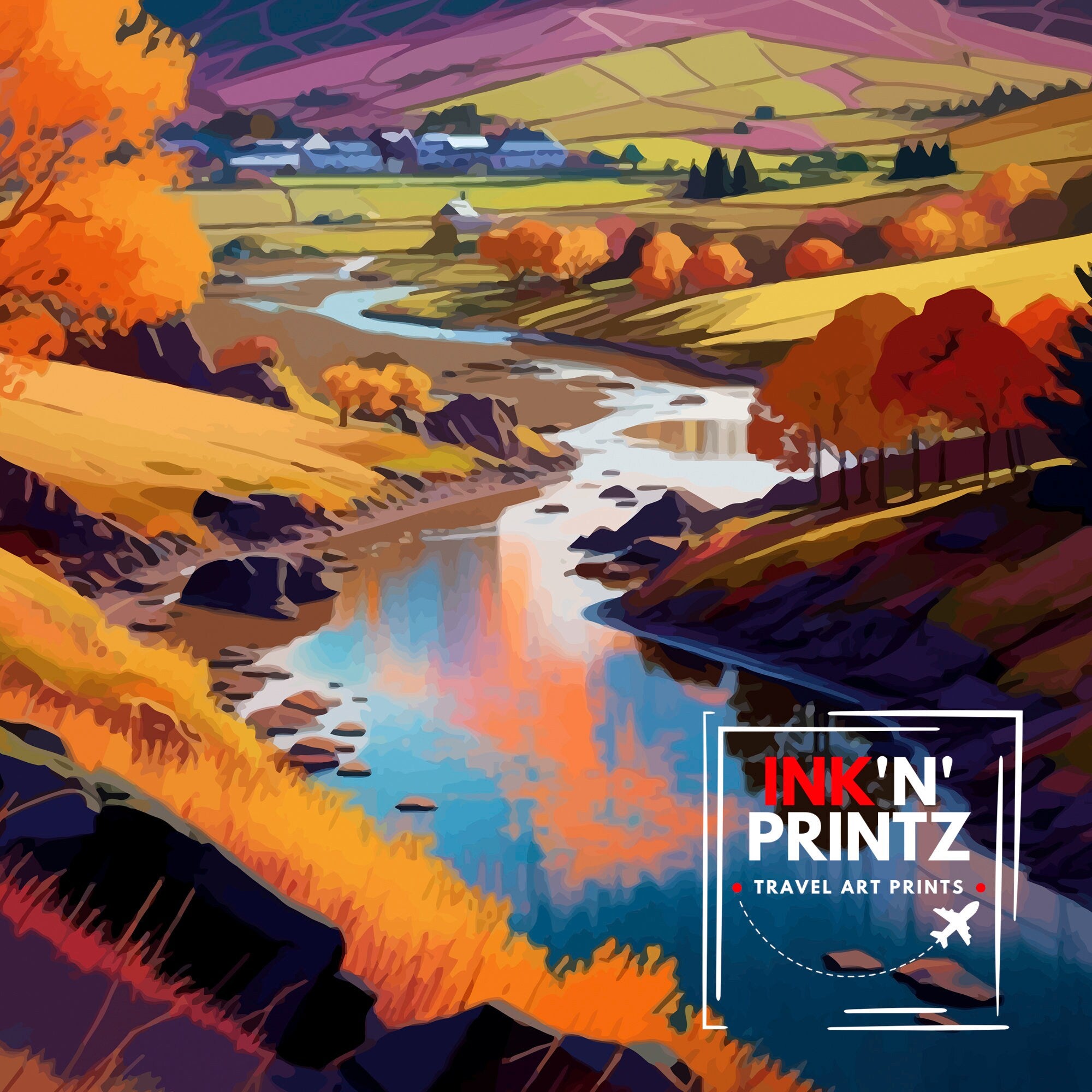 Scottish Borders Travel Print Scottish Borders Wall Decor Scottish Borders Poster Scotland Travel Prints Scottish Borders Art Print Scottish