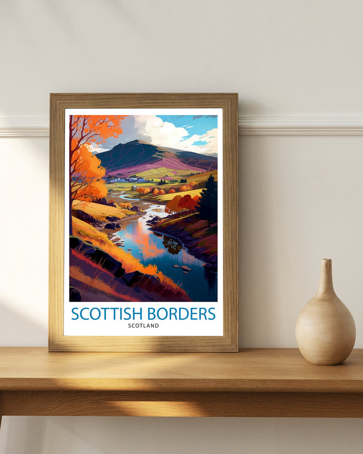 Scottish Borders Travel Poster Scottish Borders