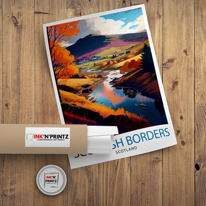 Scottish Borders Travel Poster Scottish Borders