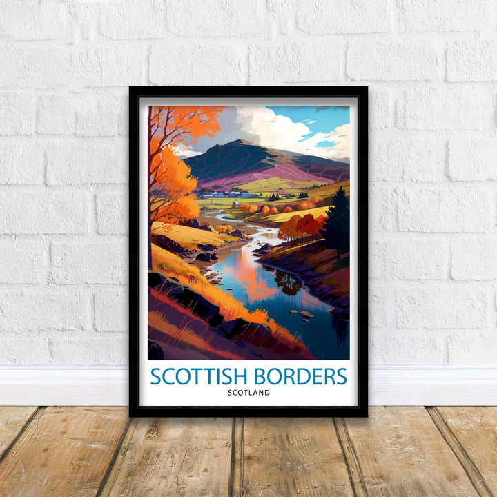 Scottish Borders Travel Poster Scottish Borders