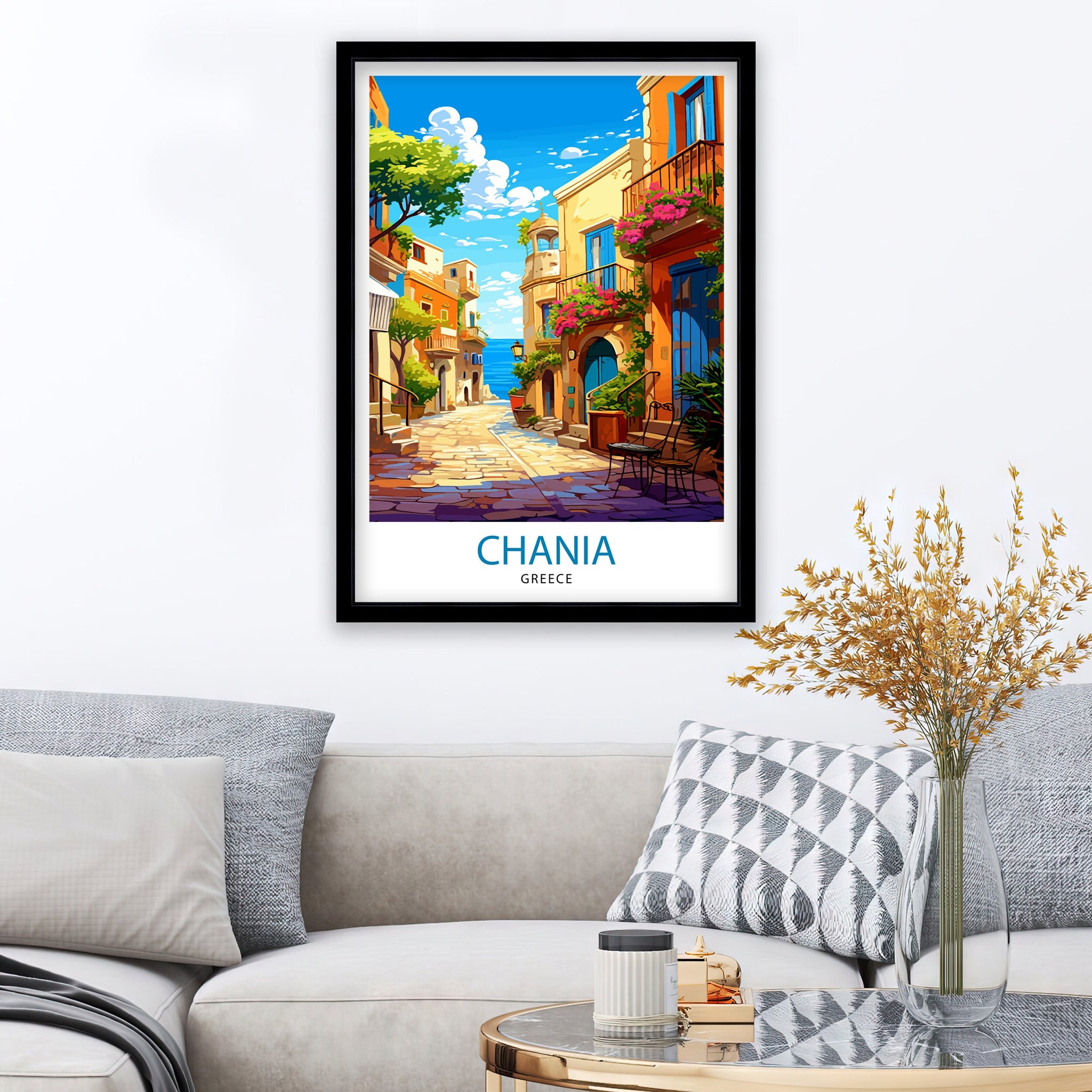 Chania Greece Travel Print Chania Wall Decor Chania Poster Greece Travel Prints Chania Art Print Chania Illustration Chania Wall Art