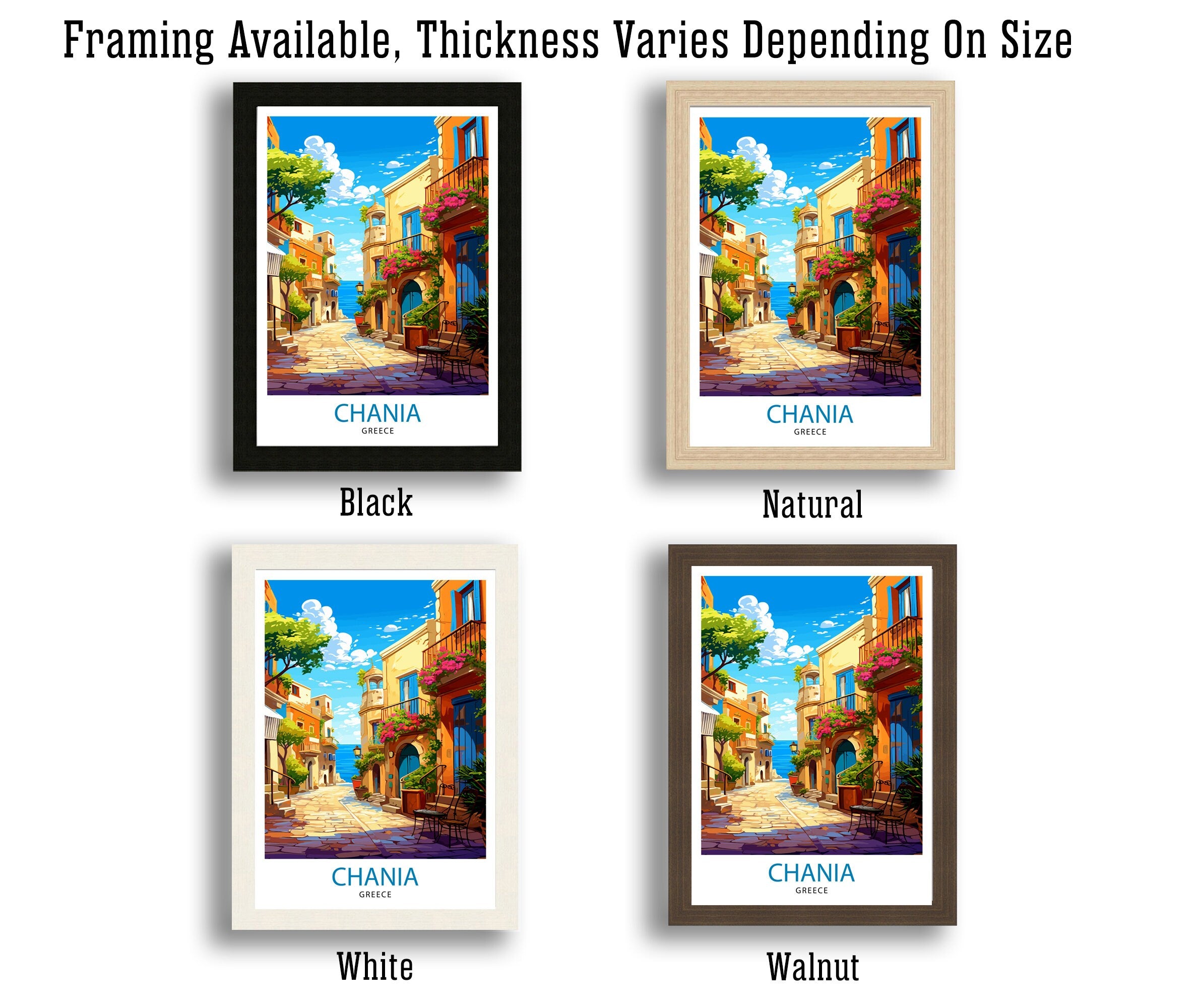Chania Greece Travel Print Chania Wall Decor Chania Poster Greece Travel Prints Chania Art Print Chania Illustration Chania Wall Art