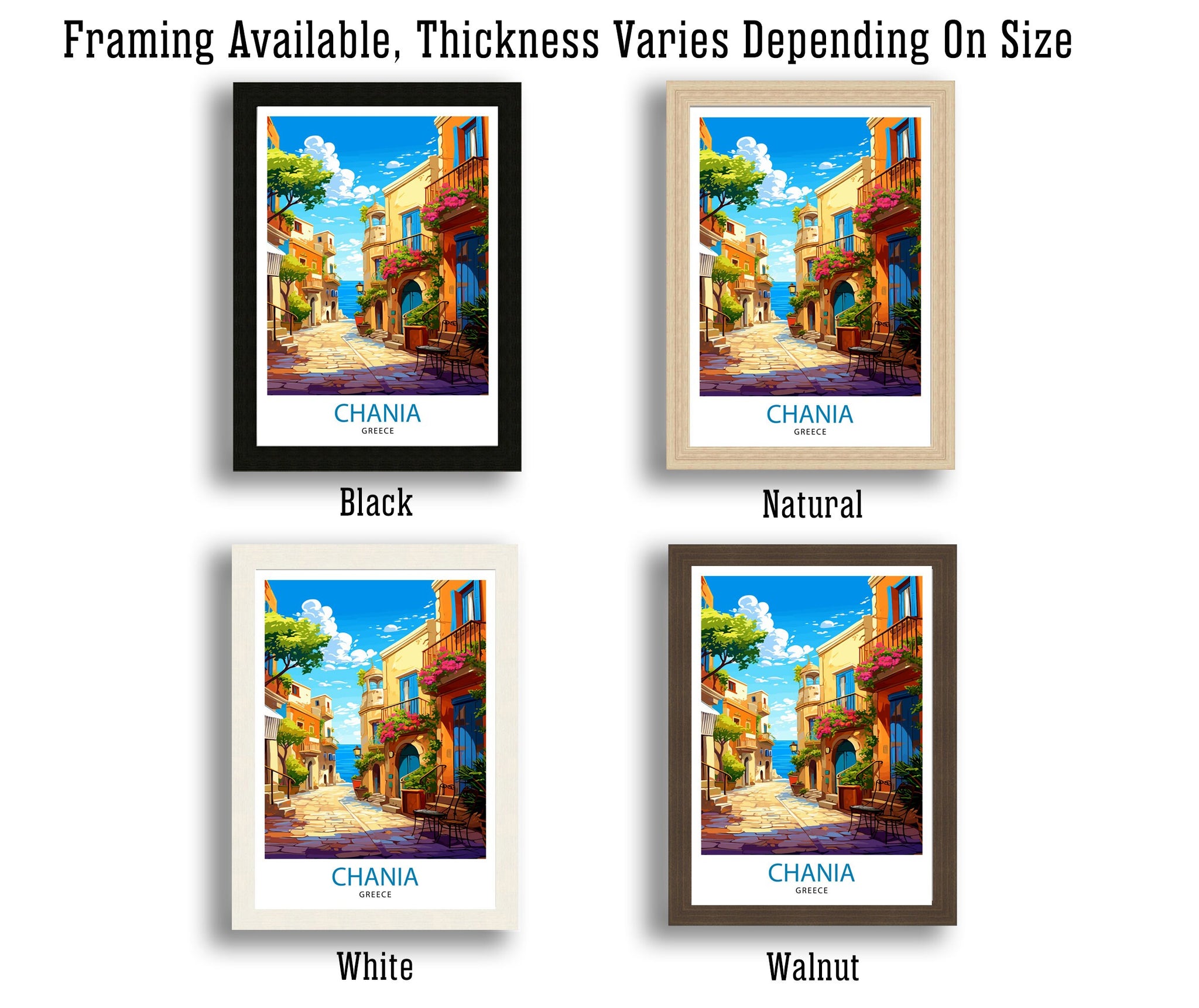 Chania Greece Travel Print Chania Wall Decor Chania Poster Greece Travel Prints Chania Art Print Chania Illustration Chania Wall Art