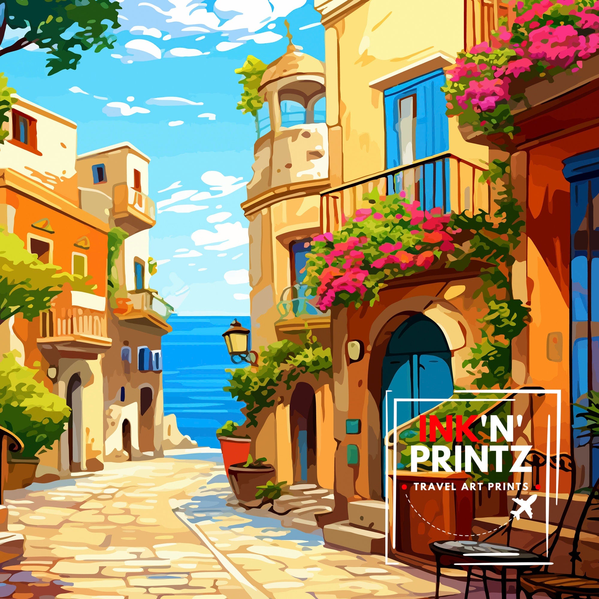 Chania Greece Travel Print Chania Wall Decor Chania Poster Greece Travel Prints Chania Art Print Chania Illustration Chania Wall Art